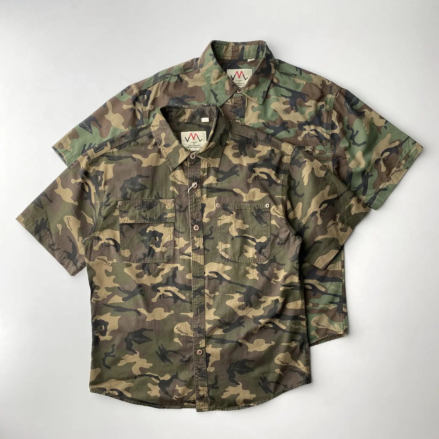 Retro Camouflage Lapel Cargo Shirt