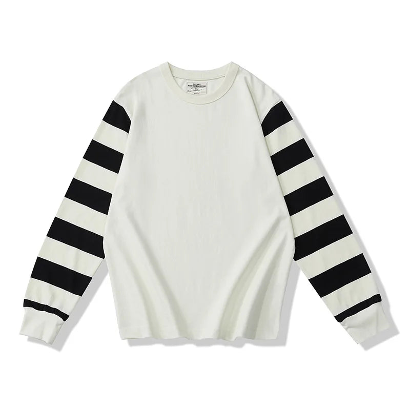 Fashion Stripe Sleeve Loose T-Shirt