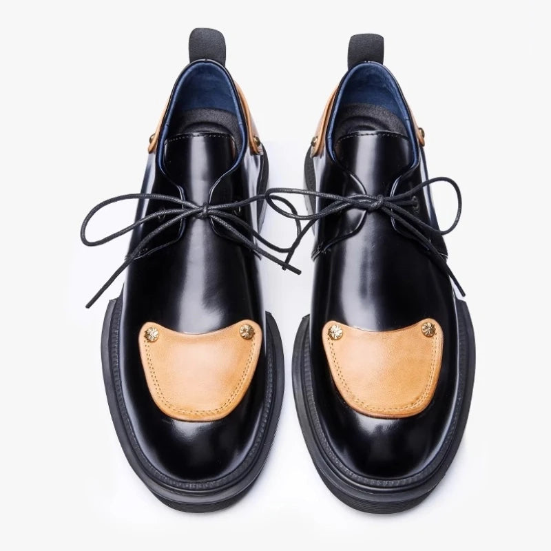 Round Toe Lace-Up Chunky Sole Shoes
