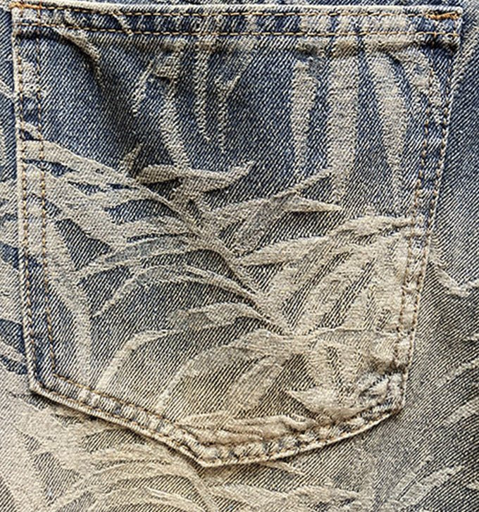 Jacquard Maple Leaf Loose Jeans