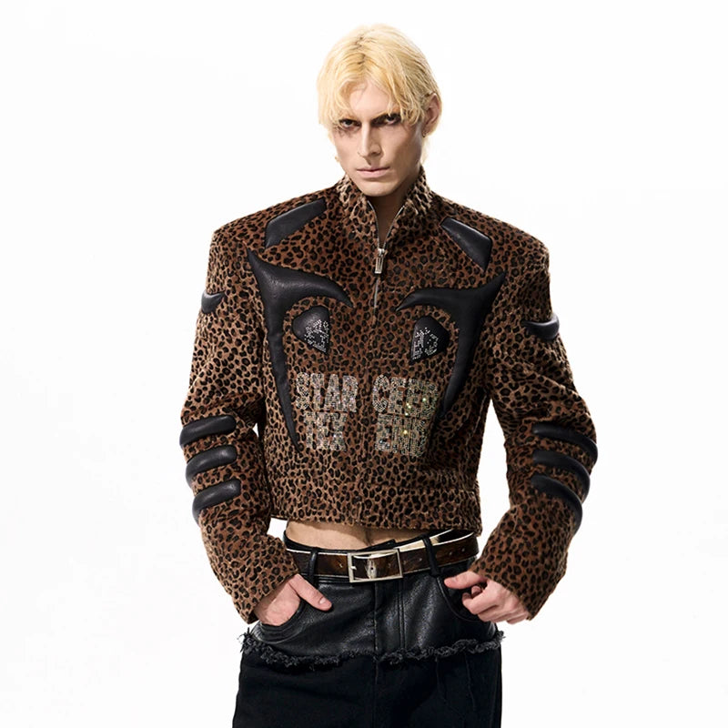 Leather Leopard Patchwork Jacket