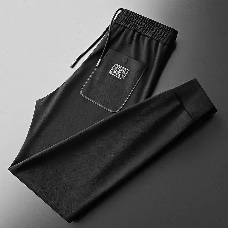 Embroidered Solid Casual Drawstring Sweatpants