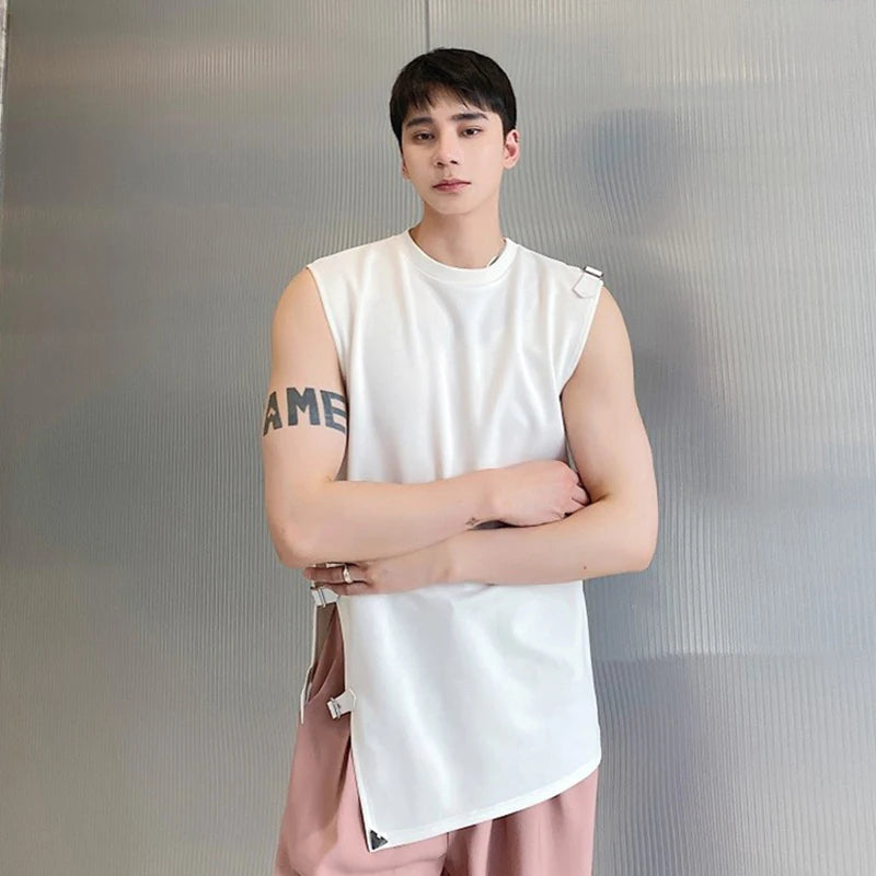 Adjustable Button Buckle Design T-Shirt