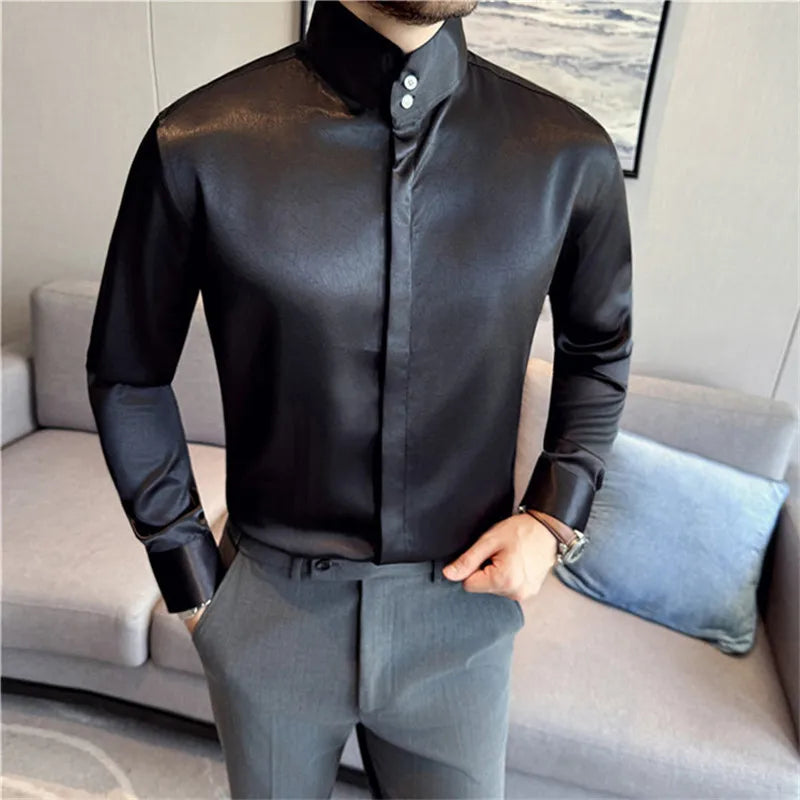 Stand Collar Wrinkle-Free Breathable Shirt