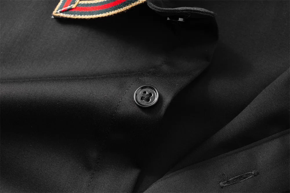 Ribbed Decorative Long Sleeved Men Shirt