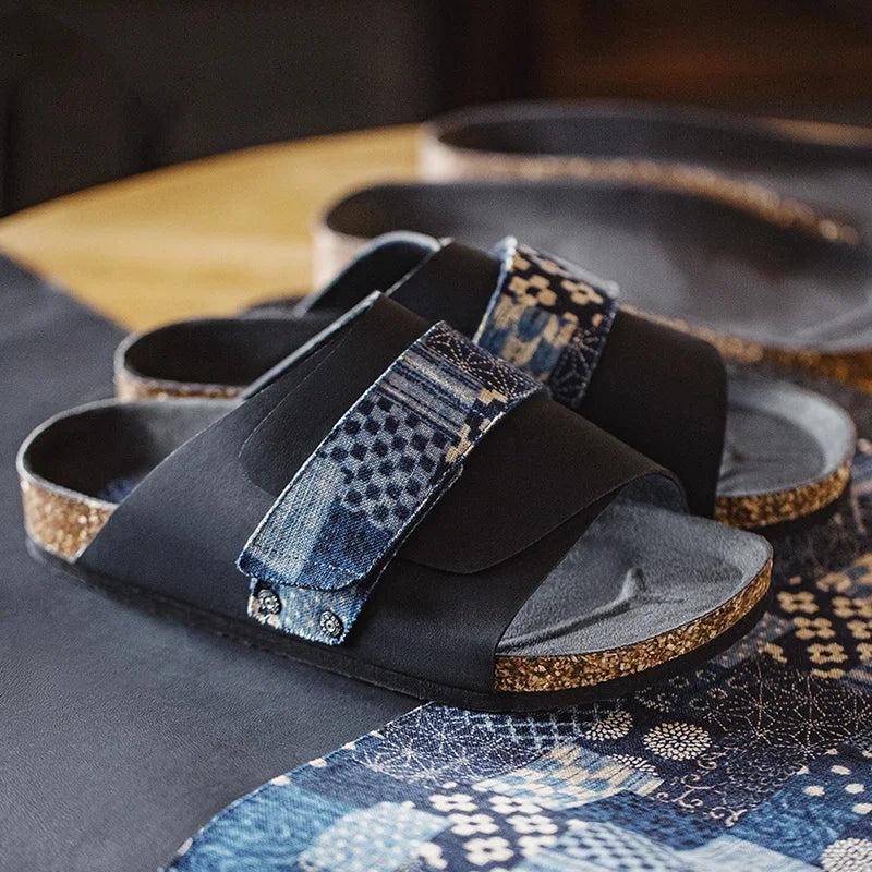 Color-Block Print with Hook & Loop Sandals