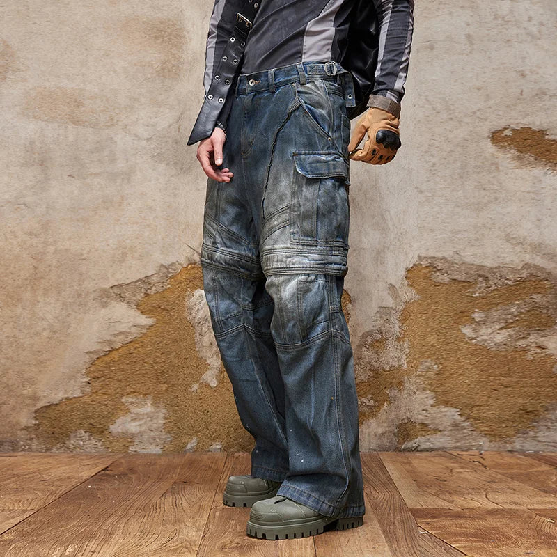 Retro Loose Multi-Pocket Men's Jeans