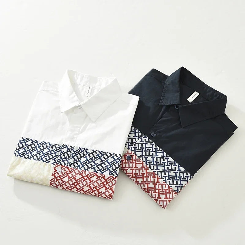 Solid Patchwork Color Block Shirt