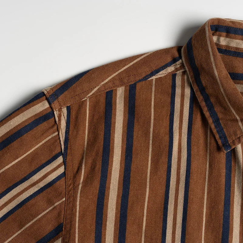 Vintage Vertical Striped Cotton Shirt