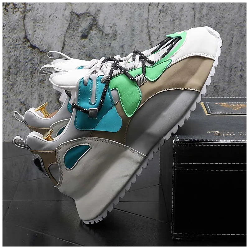 Mixed Colors Chunky Low-Top Sneakers