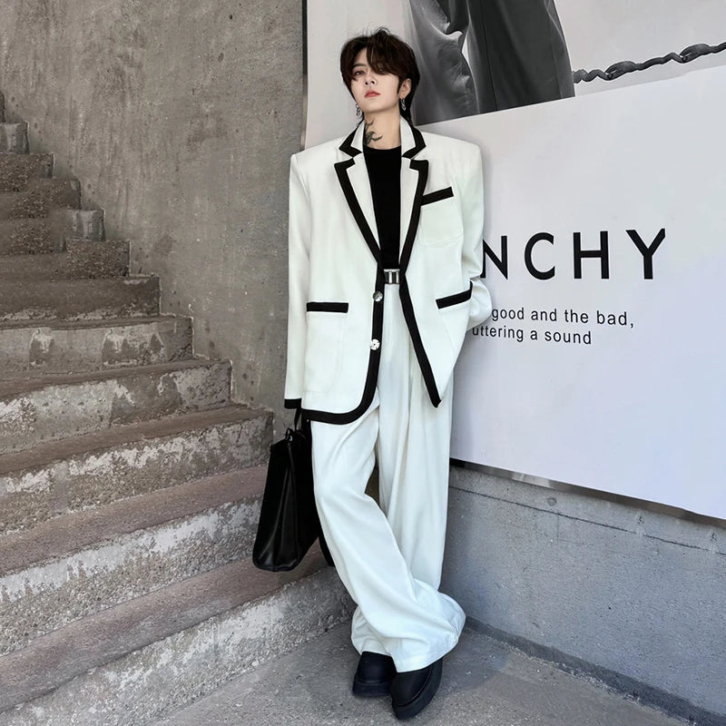 Trend Pocket Lapel Collar Men's Suit