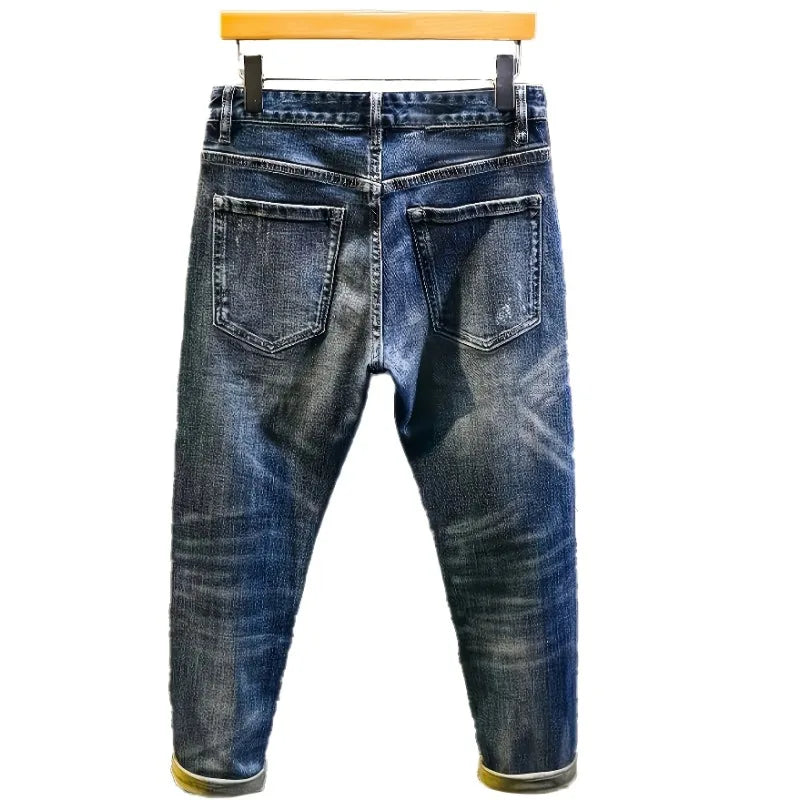 Retro Spliced Patch Men's Jeans