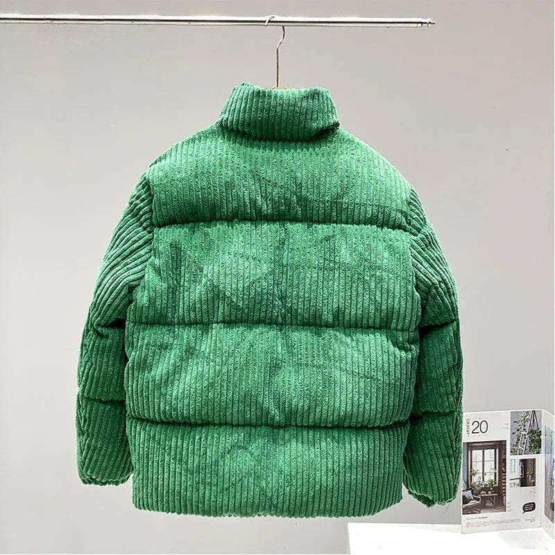 Retro Corduroy Padded Collar Parka