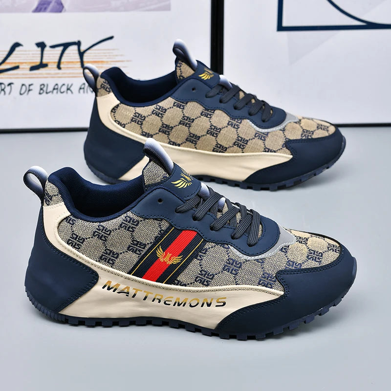 Geometric Pattern Height Increasing Sneakers