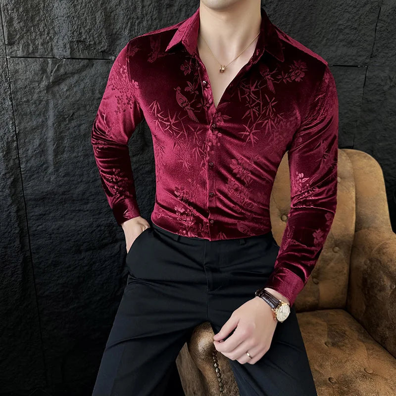 Luxury Style Velvet Slim Fit Shirt