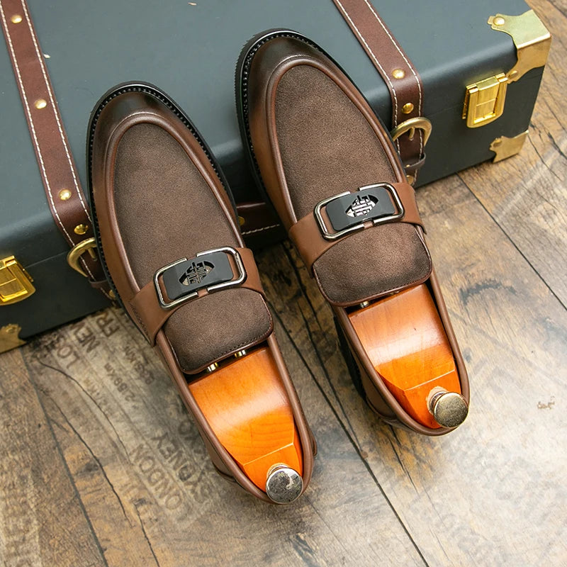 Vintage Refined Buckle Accent Loafers
