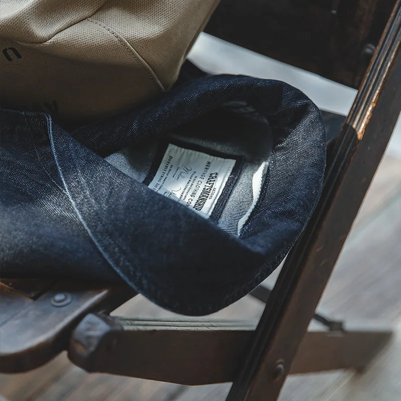 Denim Cotton Shawl Collar Jacket