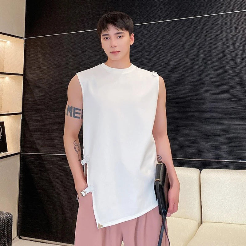 Adjustable Button Buckle Design T-Shirt