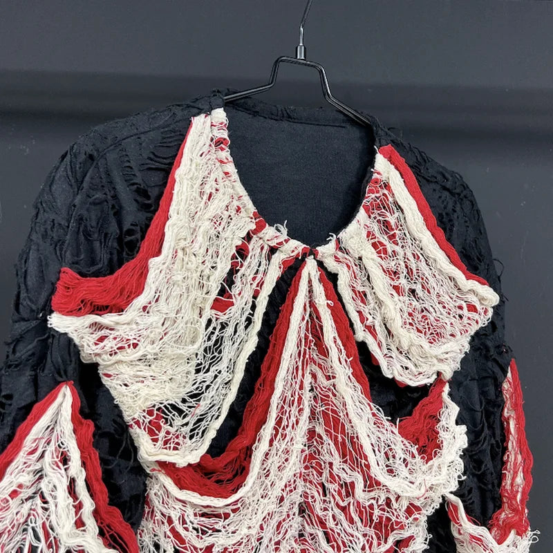 Perforated Gothic Vintage Patchwork T-Shirt