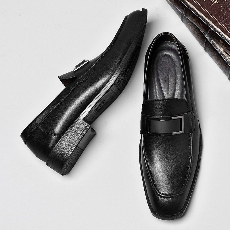 Polished Leather Business Loafers