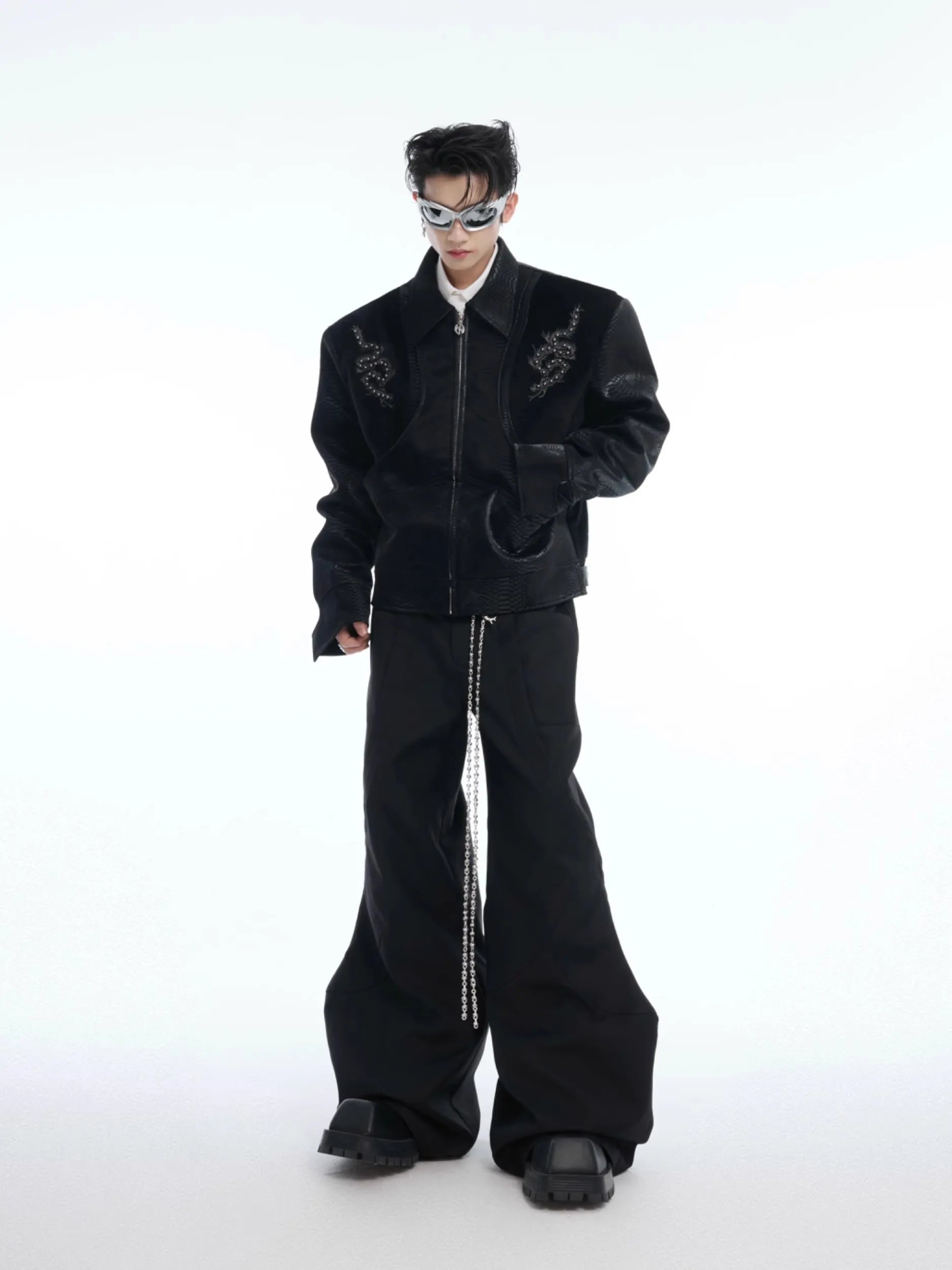 Cool Short Black PU Leather Jacket