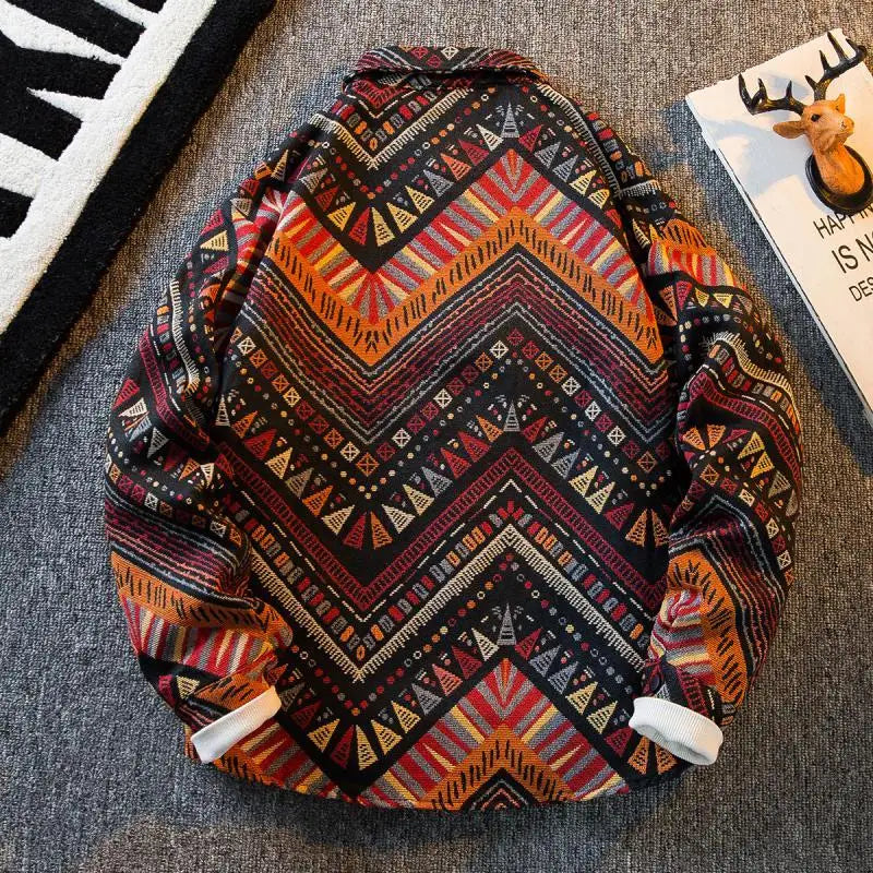 Ethnic Woven Pattern Button Closure Shirt