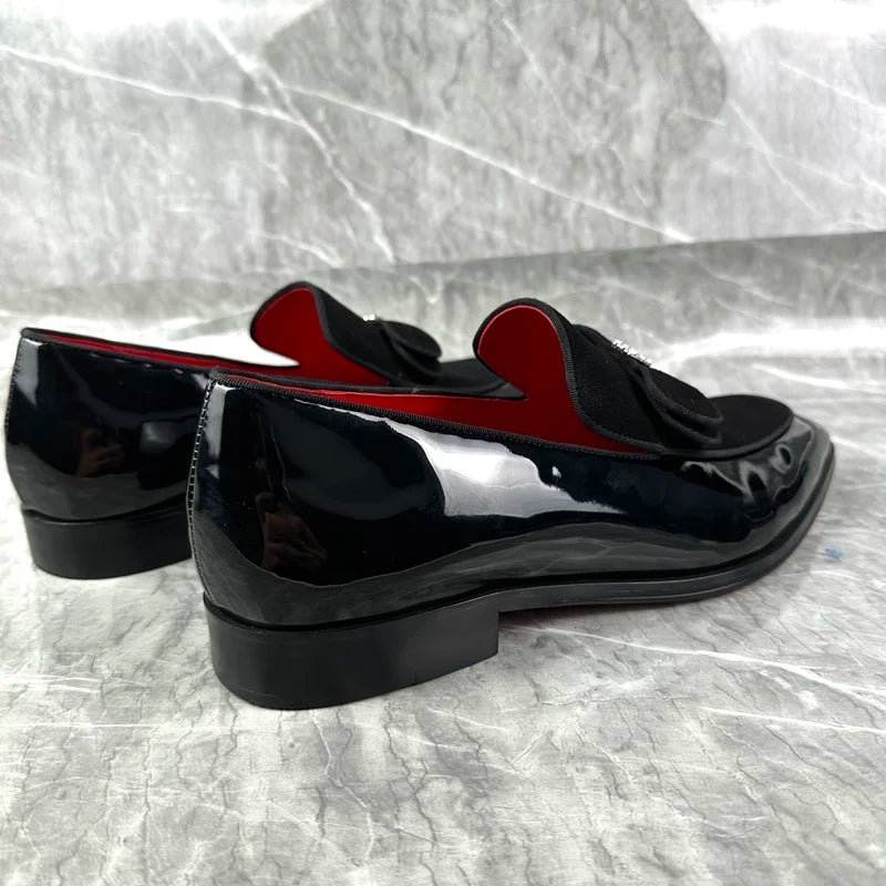 Bowtie Dress Black Patent Leather Loafers