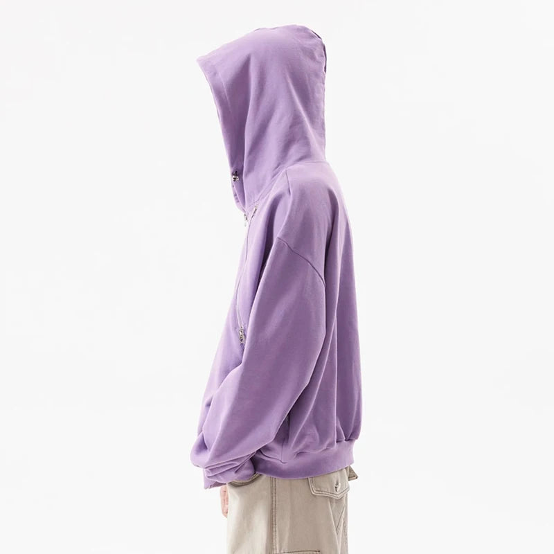 Multi-Zipper Niche Design Loose Hoodie
