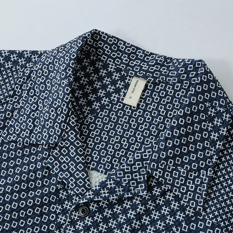 Plaid Patchwork Short Sleeve Shirt