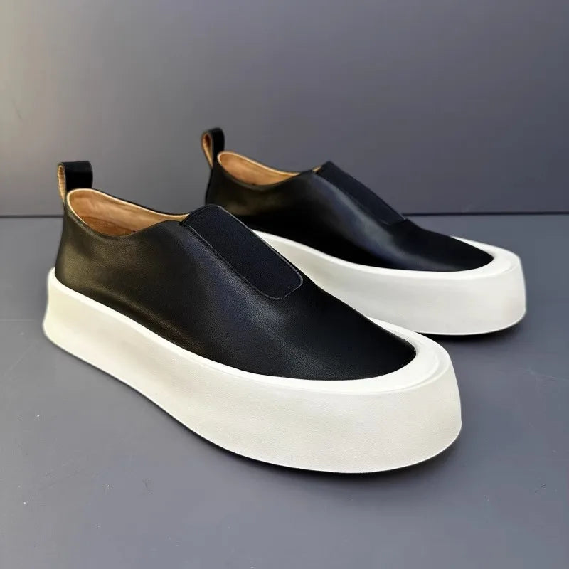 Cowhide Genuine Leather Platform Shoes