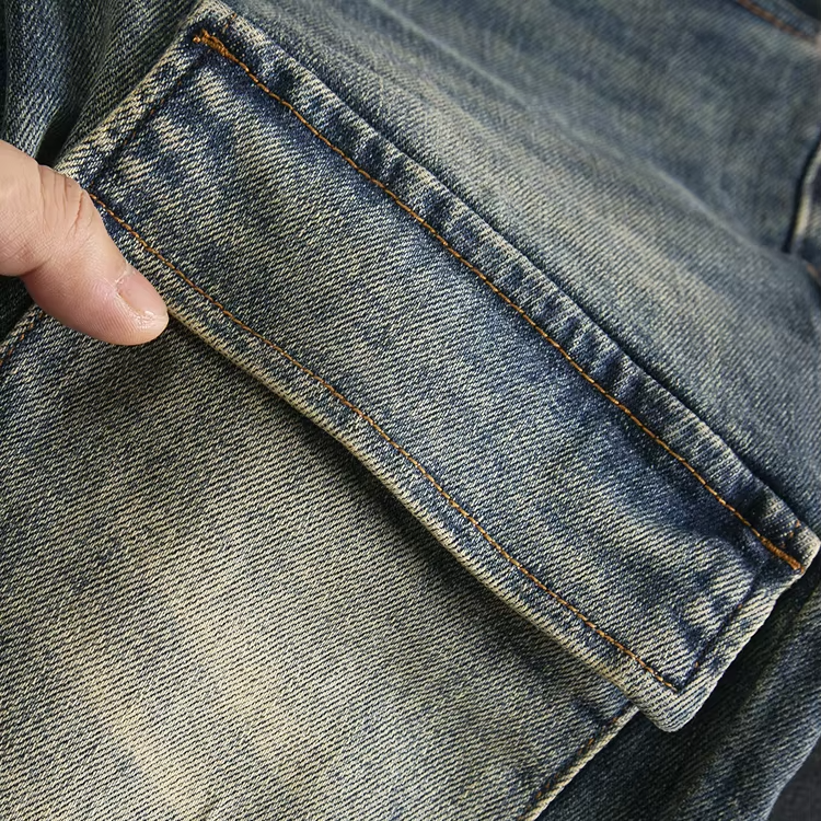 Patchwork Design Zipper Decoration Men's Jeans