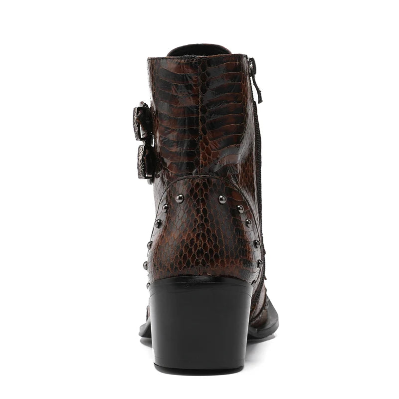 Dragon-Toe Gothic Punk Leather Boots