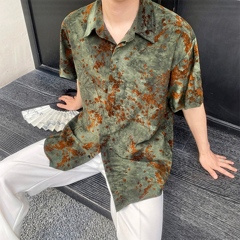 Short-Sleeved Cotton Jacquard Shirt