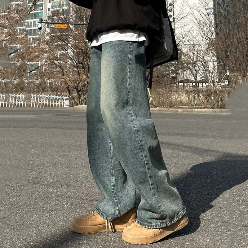 Loose Straight Solid Men's Baggy Jeans