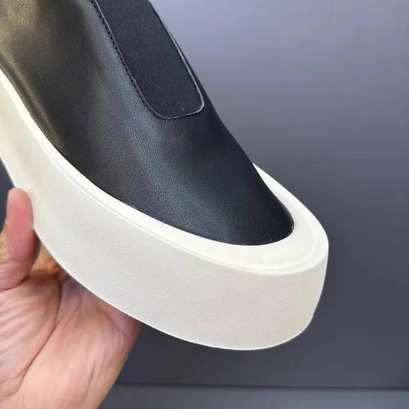 Cowhide Genuine Leather Platform Shoes