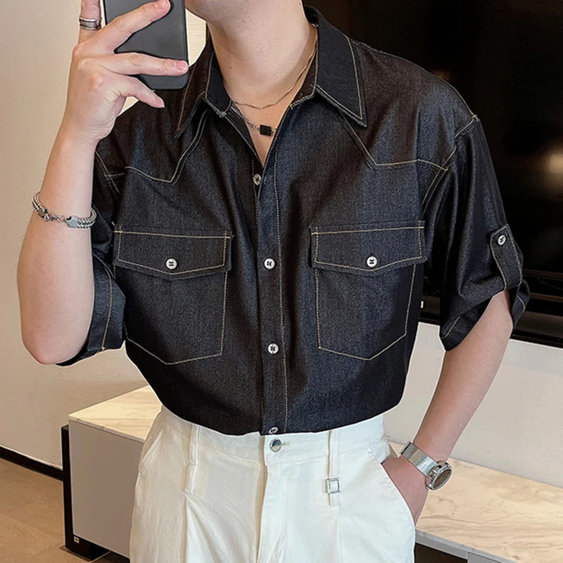 Loose Solid Half Sleeved Shirt