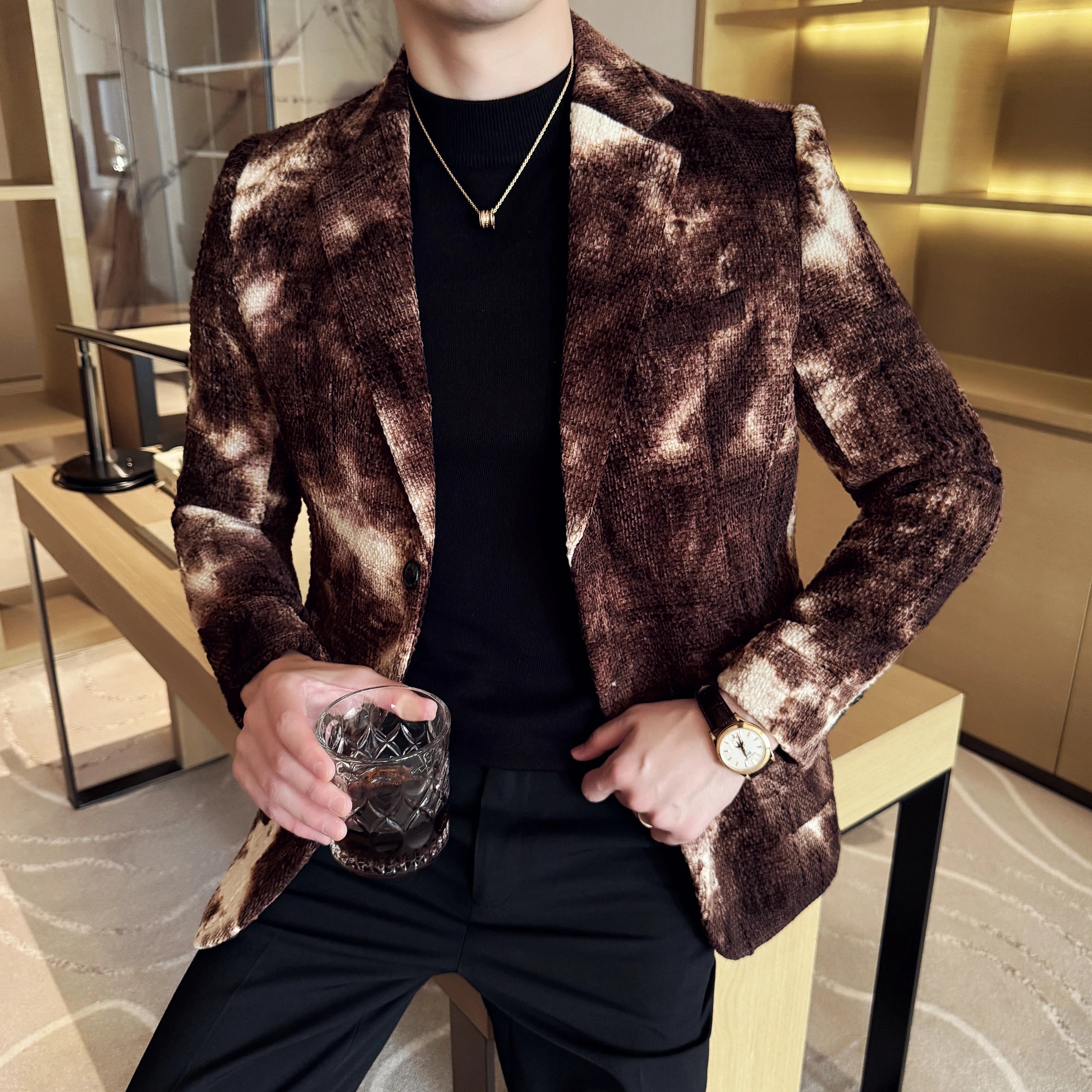 Tie Dye Chenille Men's Blazer