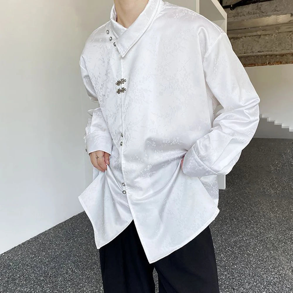 Irregular Retro Metal Button Shirt