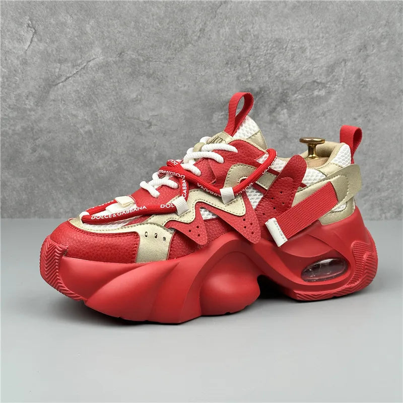 High Platform Designer Patchwork Sneakers