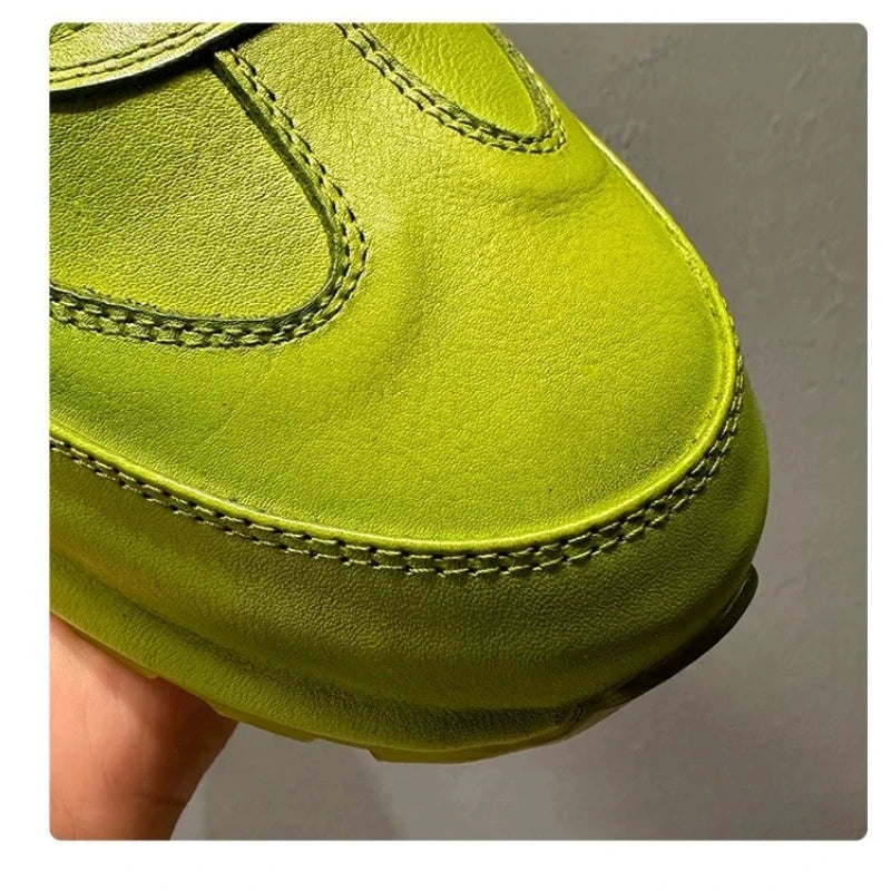 Genuine Leather Low-Top Retro Sneakers