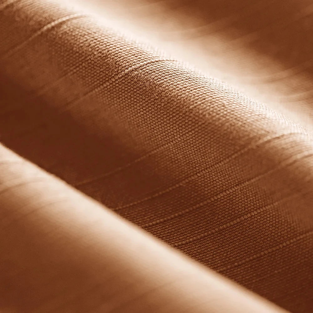 Solid Brown Cotton Straight Trousers