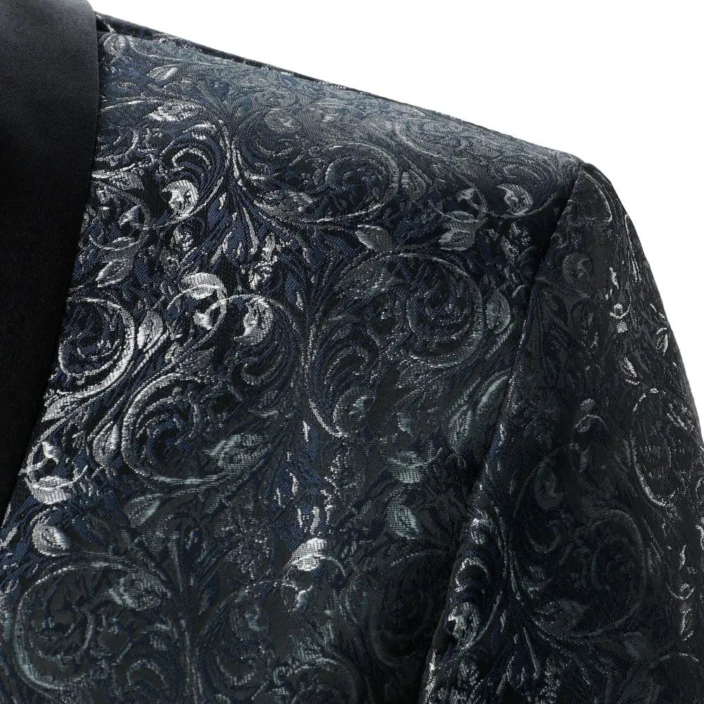 Navy Jacquard Smart Casual Banquet Blazer