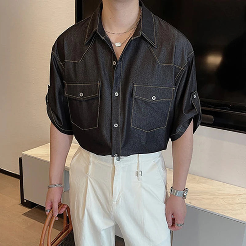 Loose Solid Half Sleeved Shirt