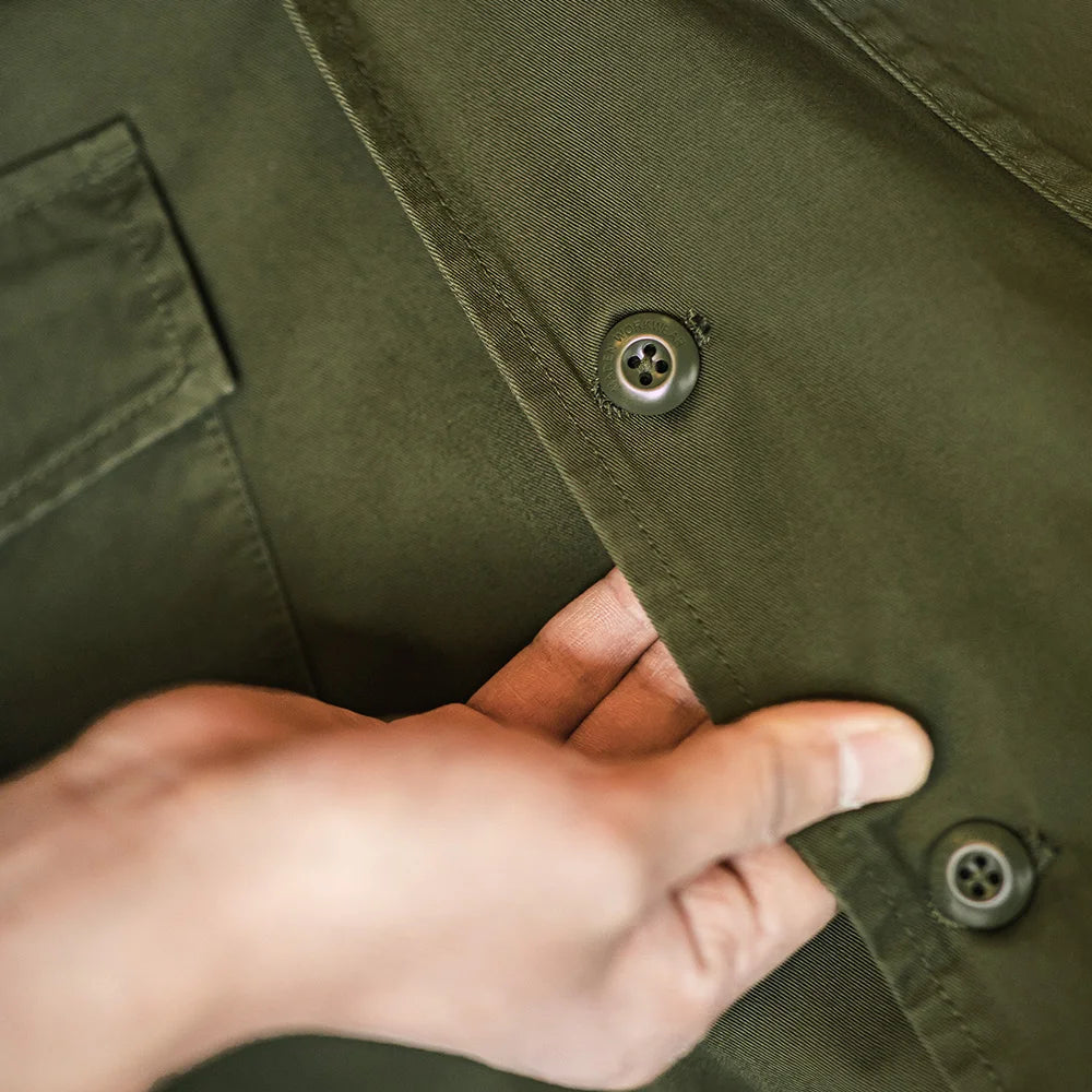 Solid Vintage Green Loose Shirt