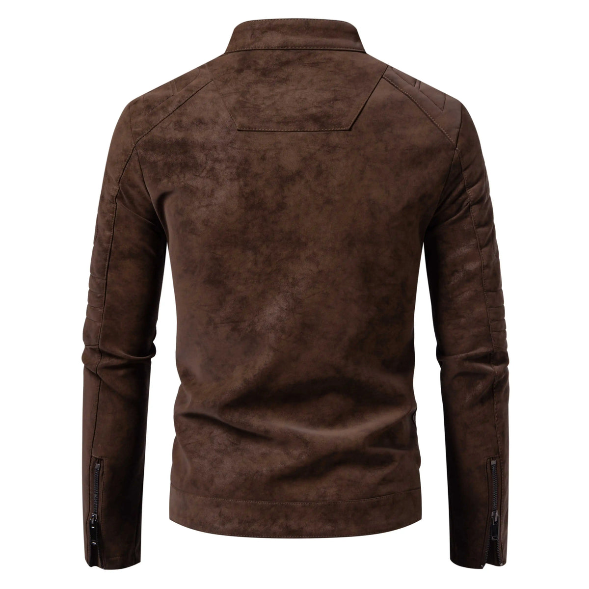Stand Collar Metal Zipper Moto Jacket