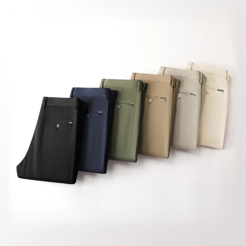 Classic Style Straight Solid Pants