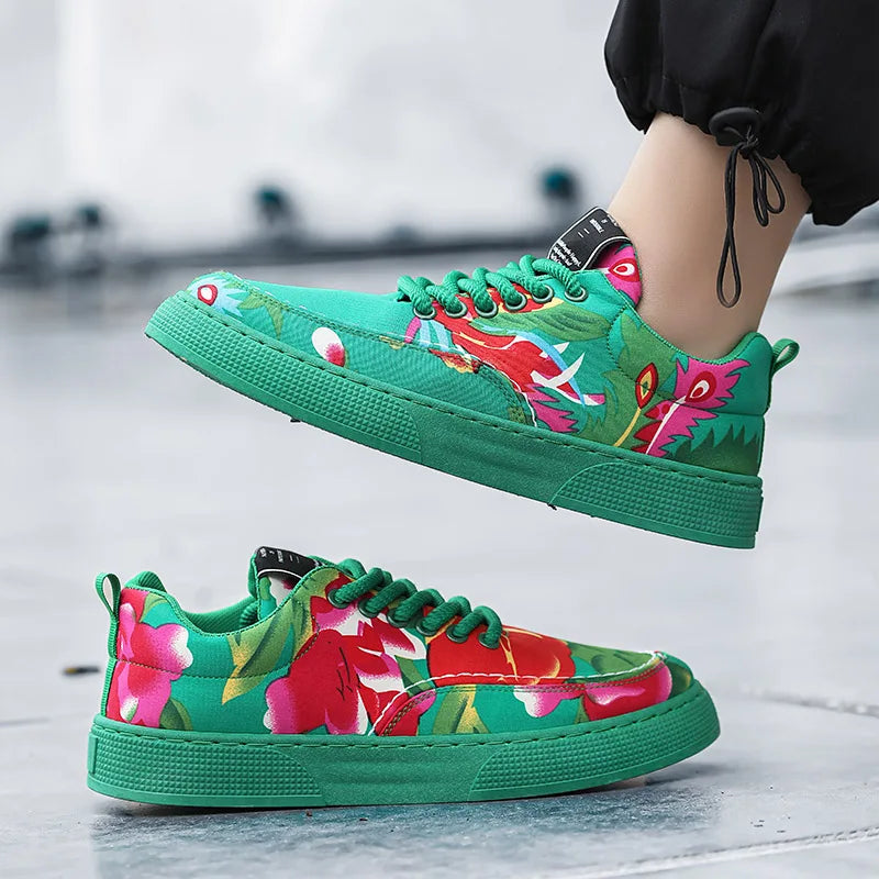 Fashion Big Flower Pattern Sneakers