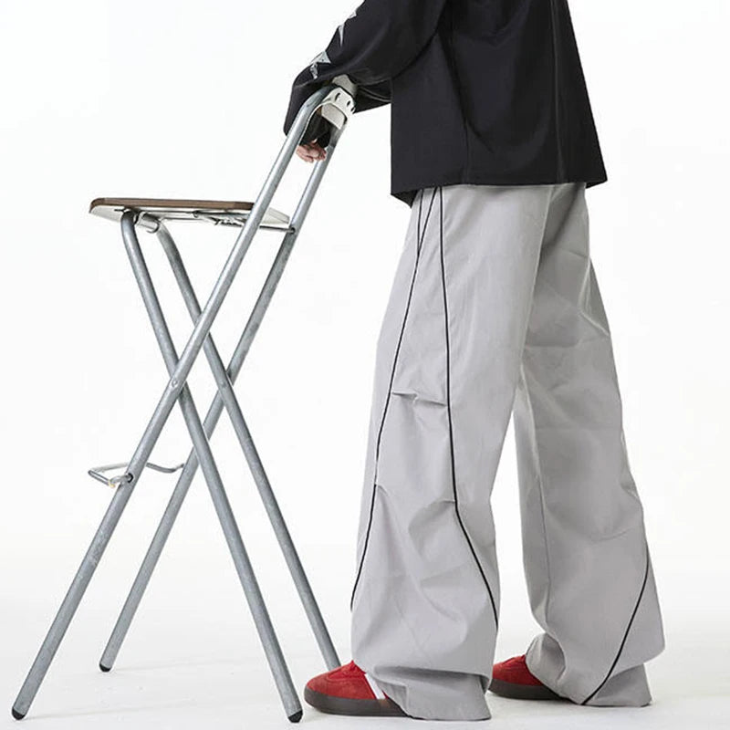 Contrast Stripe Decorate Loose Pants