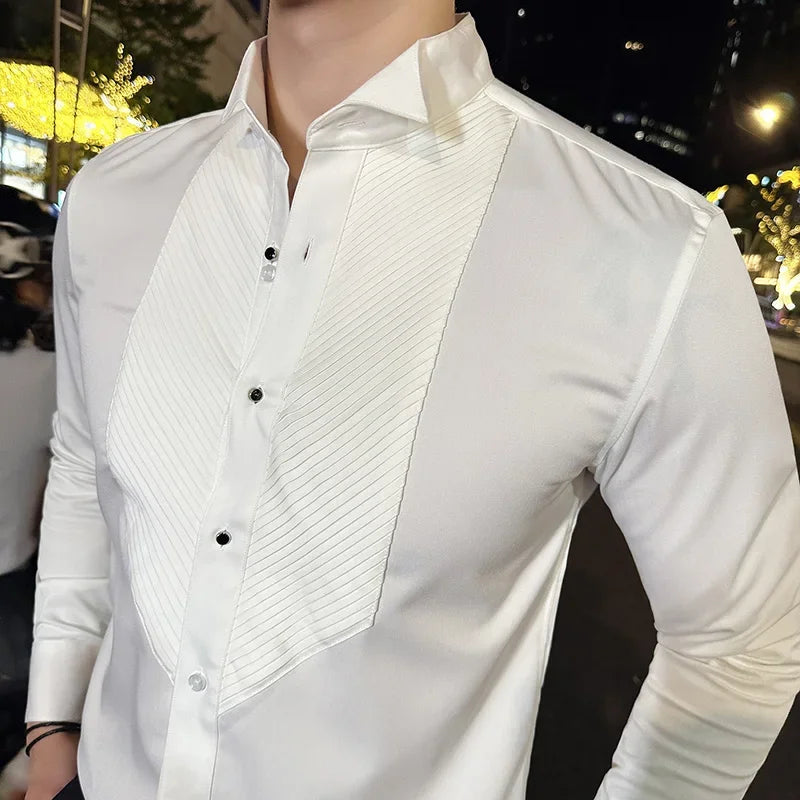 Formal Pleated Front Shirt