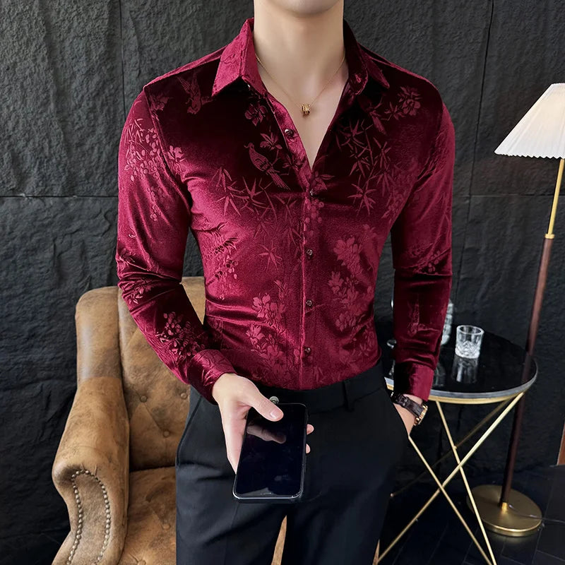 Premium Slim Fit Velvet Shirt